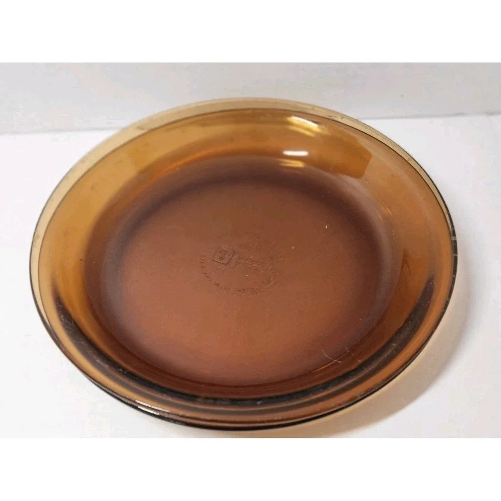 Lot Of 2 Anchor Hocking 462 Pyrex 209  Amber Pie Plate  Vintage Corningware‎ 9in